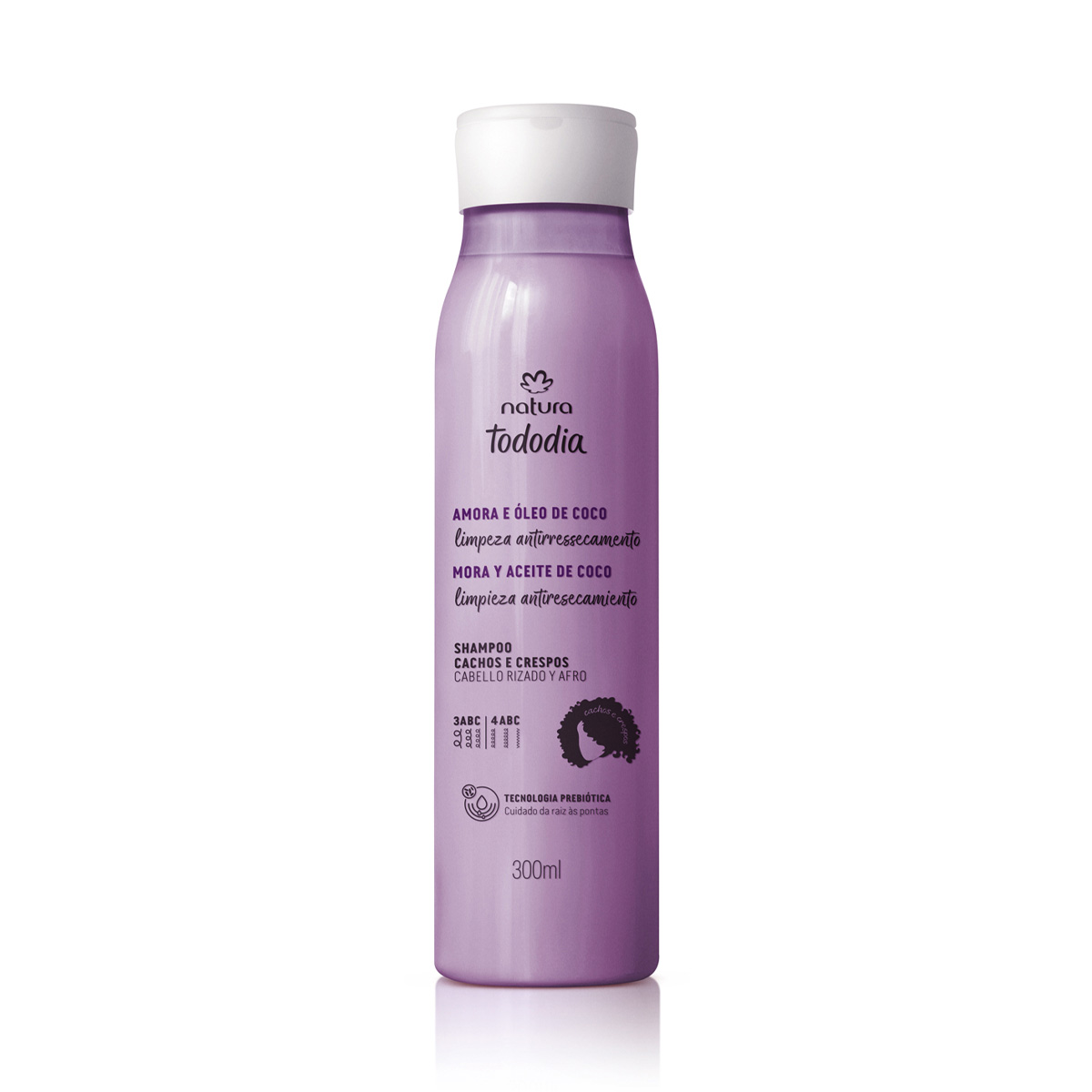 Shampoo Cabellos Rizados Mora y Aceite de coco Tododia Natura